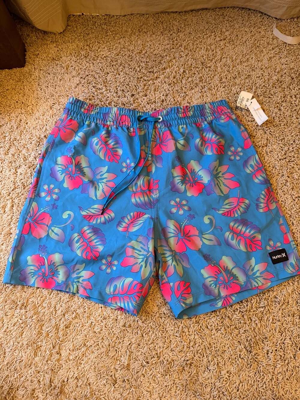Hurley Cannonball Volley Floral Print Swim Trunks - Picture 1 of 7